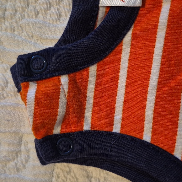 Hanna Andersson 70 6-12 months orange and white striped romper VGUC - Picture 4 of 7